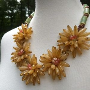 Anthropologie Flower Statement Necklace